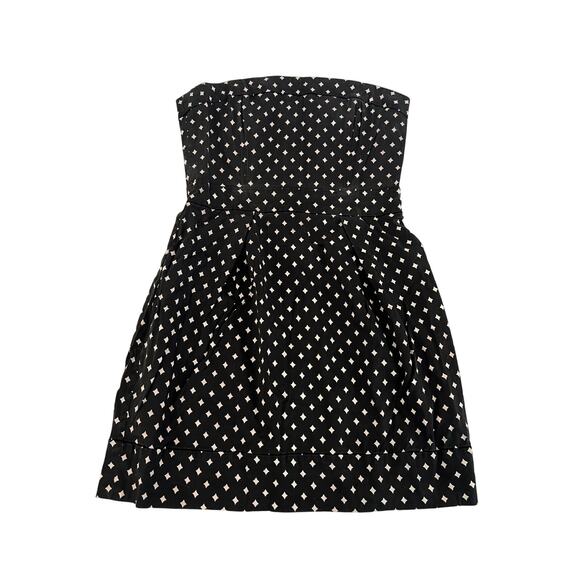 French Connection Black White Strapless Mini Dress Size 6 Y2K 90s Coctail Event - Picture 1 of 13